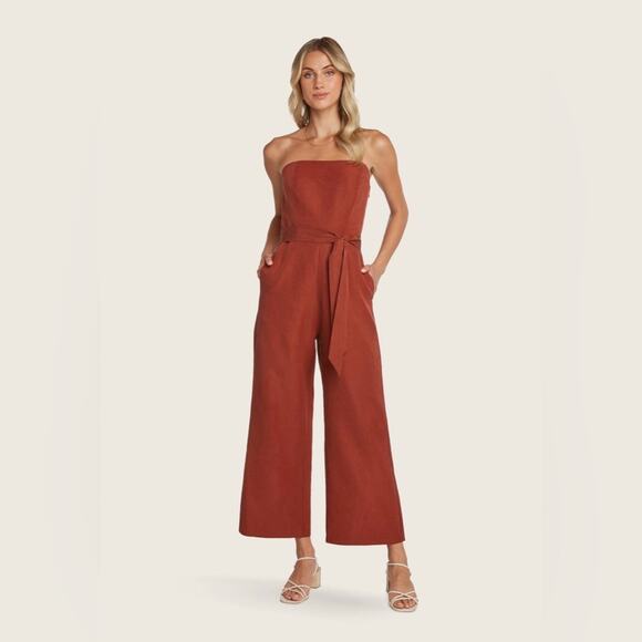 Willow Ryan Strapless Wide Leg Jumpsuit In Clay Women’s size small - Picture 1 of 11